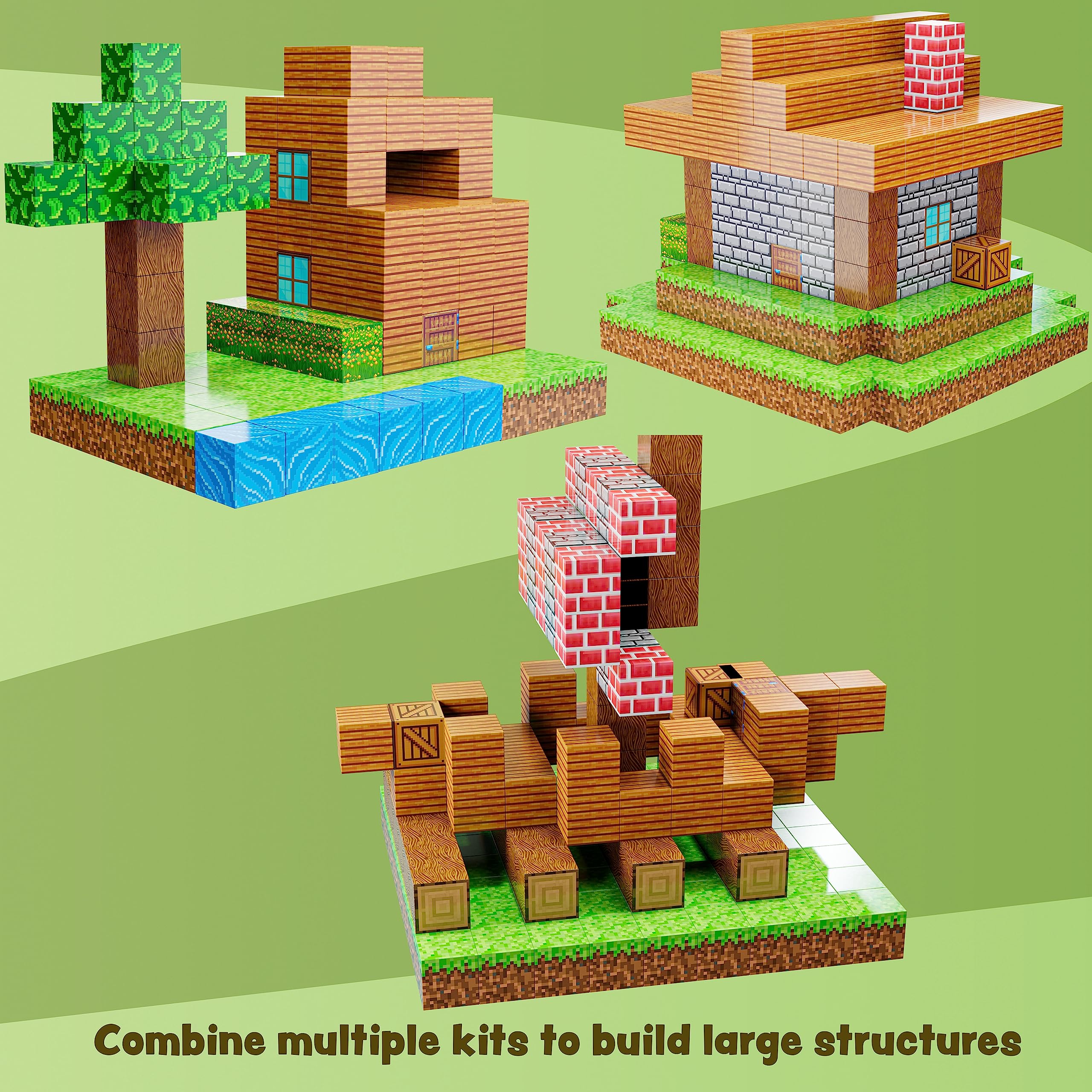 BrainSpark 100-Piece Magnetic Pixel Cubes – World-Themed STEM Building Blocks for Kids Ages 3-9