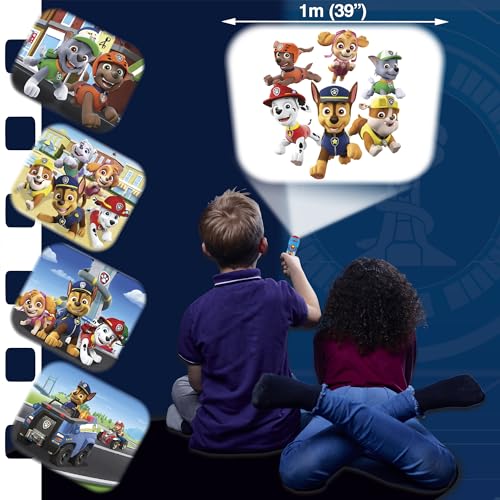 Brainstorm Toys Paw Patrol Torch & Projector – Handheld Flashlight with 24 Color Image Discs, Ages 3+
