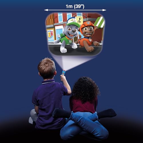 Brainstorm Toys Paw Patrol Torch & Projector – Handheld Flashlight with 24 Color Image Discs, Ages 3+