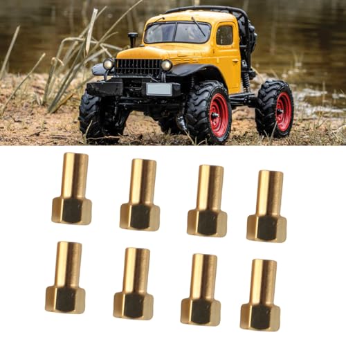 Brass Hex Nut Set 8Pcs for SCX24 RC Car – 5mm Thread Lock Nuts, Gold Finish
