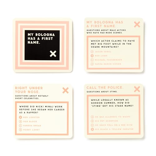 Brass Monkey Irrelevant Celebrity Trivia Game – 200 Cards with Misleading Categories