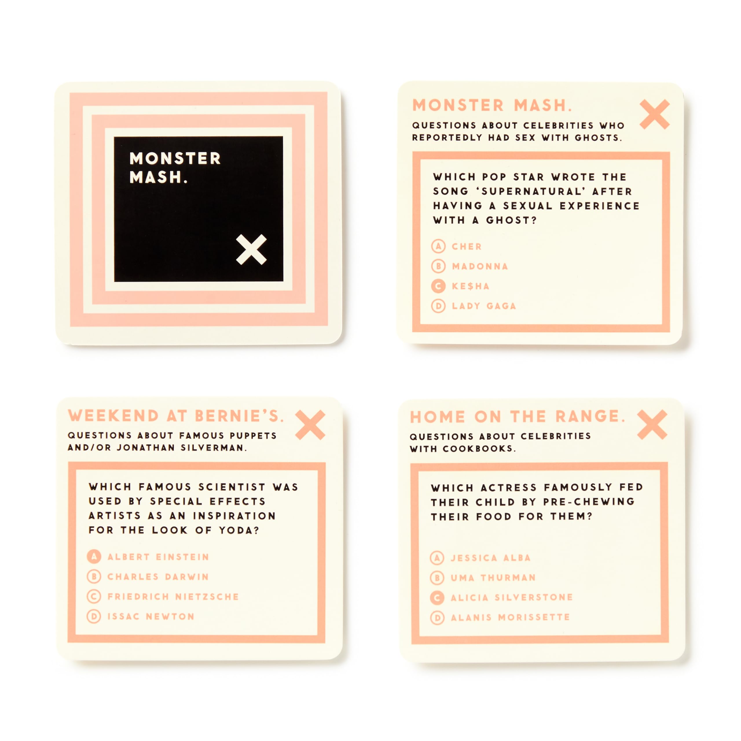 Brass Monkey Irrelevant Celebrity Trivia Game – 200 Cards with Misleading Categories