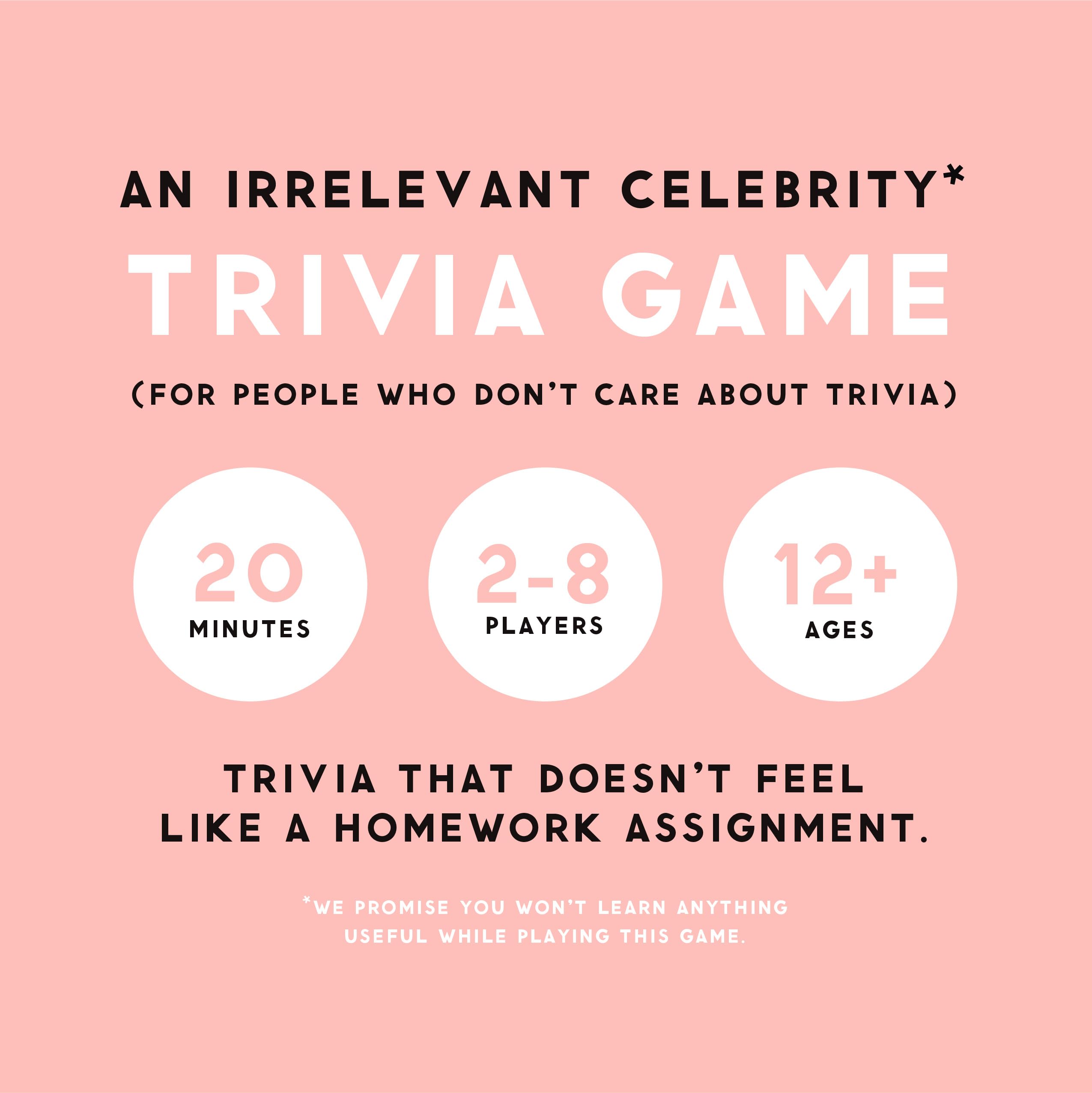 Brass Monkey Irrelevant Celebrity Trivia Game – 200 Cards with Misleading Categories
