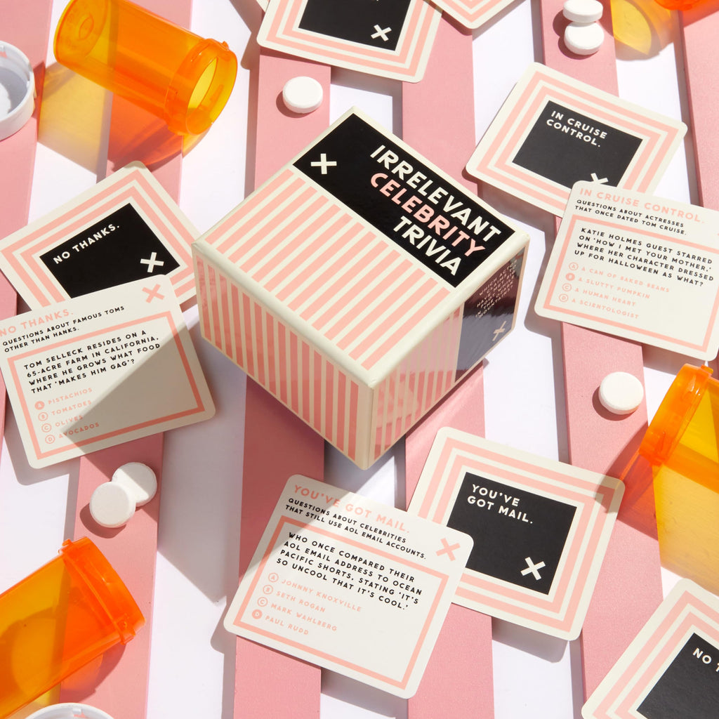 Brass Monkey Irrelevant Celebrity Trivia Game – 200 Cards with Misleading Categories