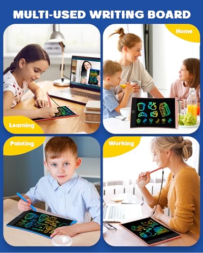 bravokids 3-Pack LCD Writing Tablet for Kids 3-8 Years – 8.5 Inch Colorful Doodle Board with 6 Stylus Pens