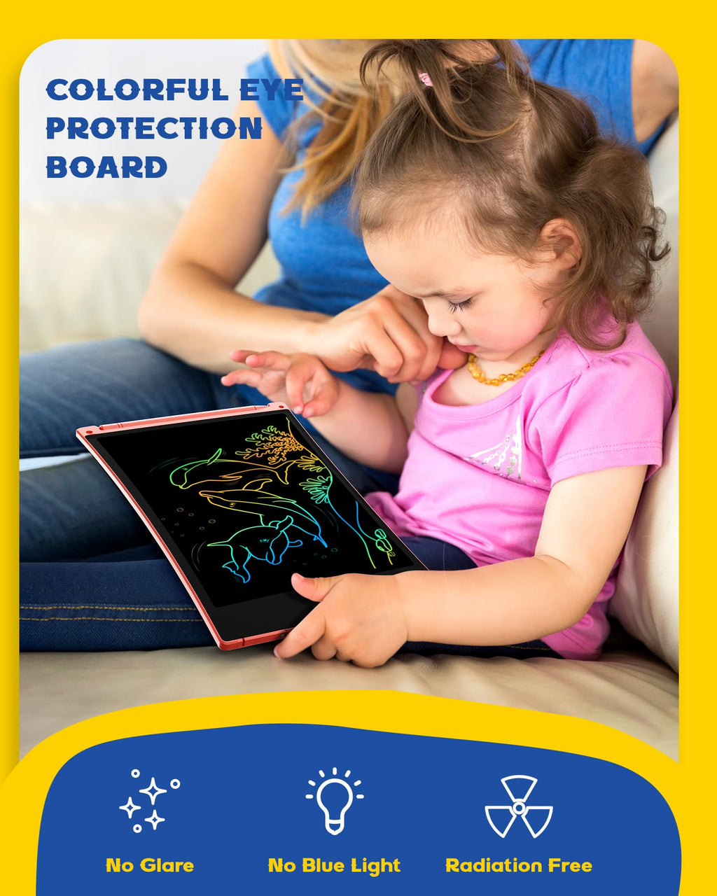 bravokids 3-Pack LCD Writing Tablet for Kids 3-8 Years – 8.5 Inch Colorful Doodle Board with 6 Stylus Pens