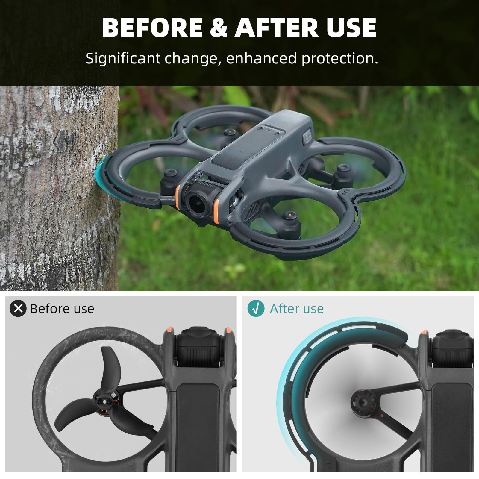 BRDRC Avata 2 Bumper Guards (Orange) - Propeller Guard & Gimbal Protector for DJI Avata 2