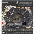 Brea Reese Scratch Art Pad: 12 Celestial 8x8 Metallic Designs for Adult Relaxation