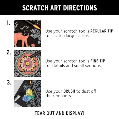 Brea Reese Scratch Art Pad: 12 Celestial 8x8 Metallic Designs for Adult Relaxation