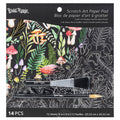 Brea Reese Scratch Art Paper Pad – Nature – 12 Metallic Designs, 8x8 Tear-Out Sheets with Stylus & Brush