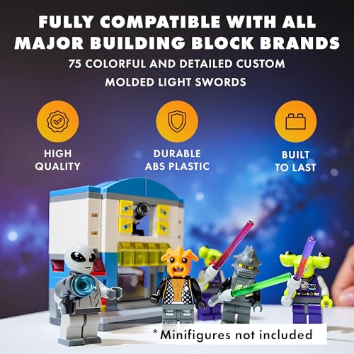 Brick Loot Light Saber & Blaster Weapons Pack – 75+ Mini Accessories for Minifigures