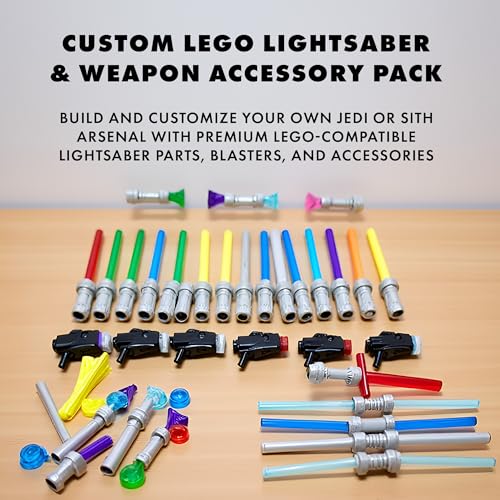 Brick Loot Light Saber & Blaster Weapons Pack – 75+ Mini Accessories for Minifigures