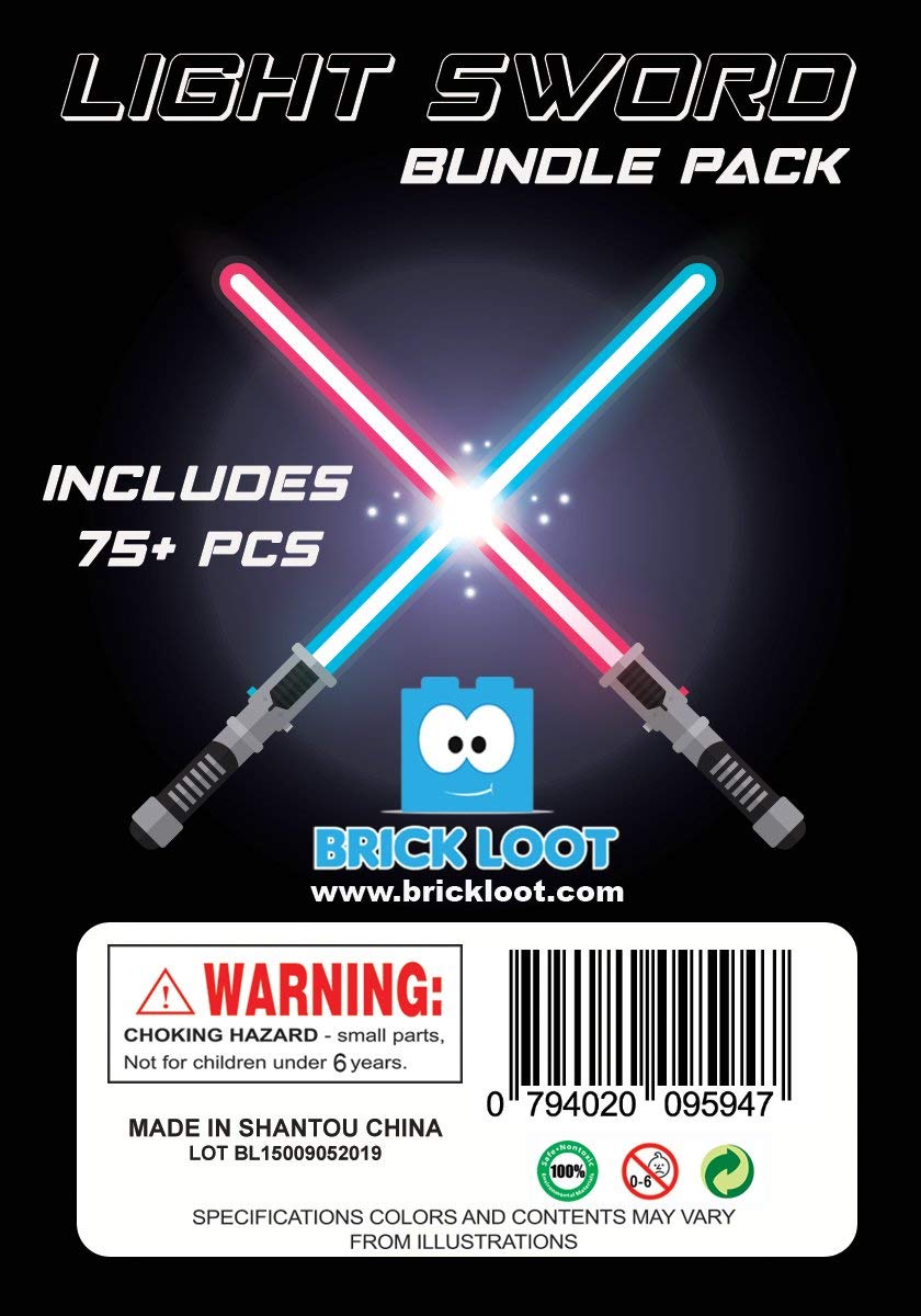 Brick Loot Light Saber & Blaster Weapons Pack – 75+ Mini Accessories for Minifigures