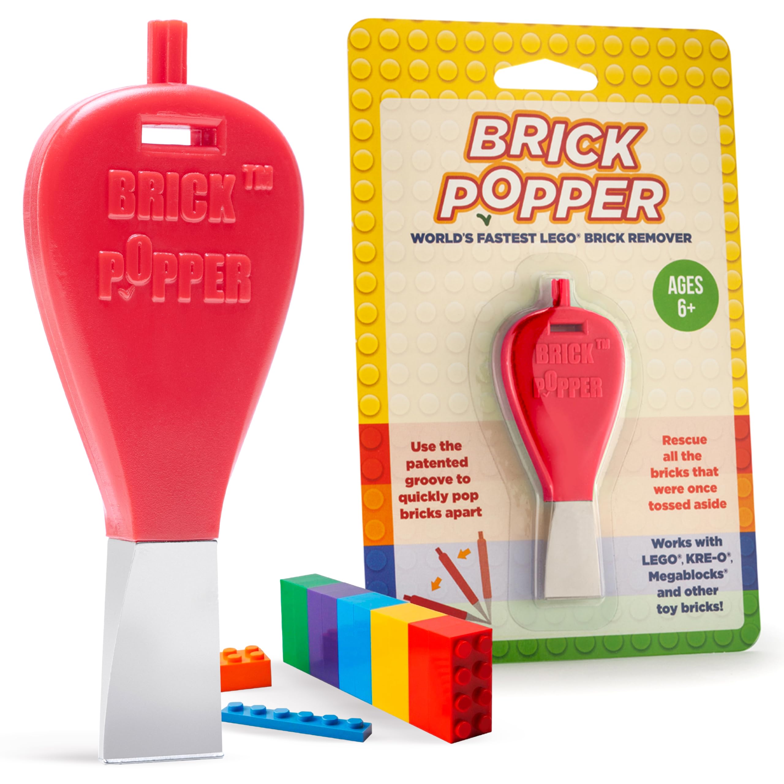 Brick Popper Brick Separator Tool - Fast Block Remover for Kids & Adults - Red