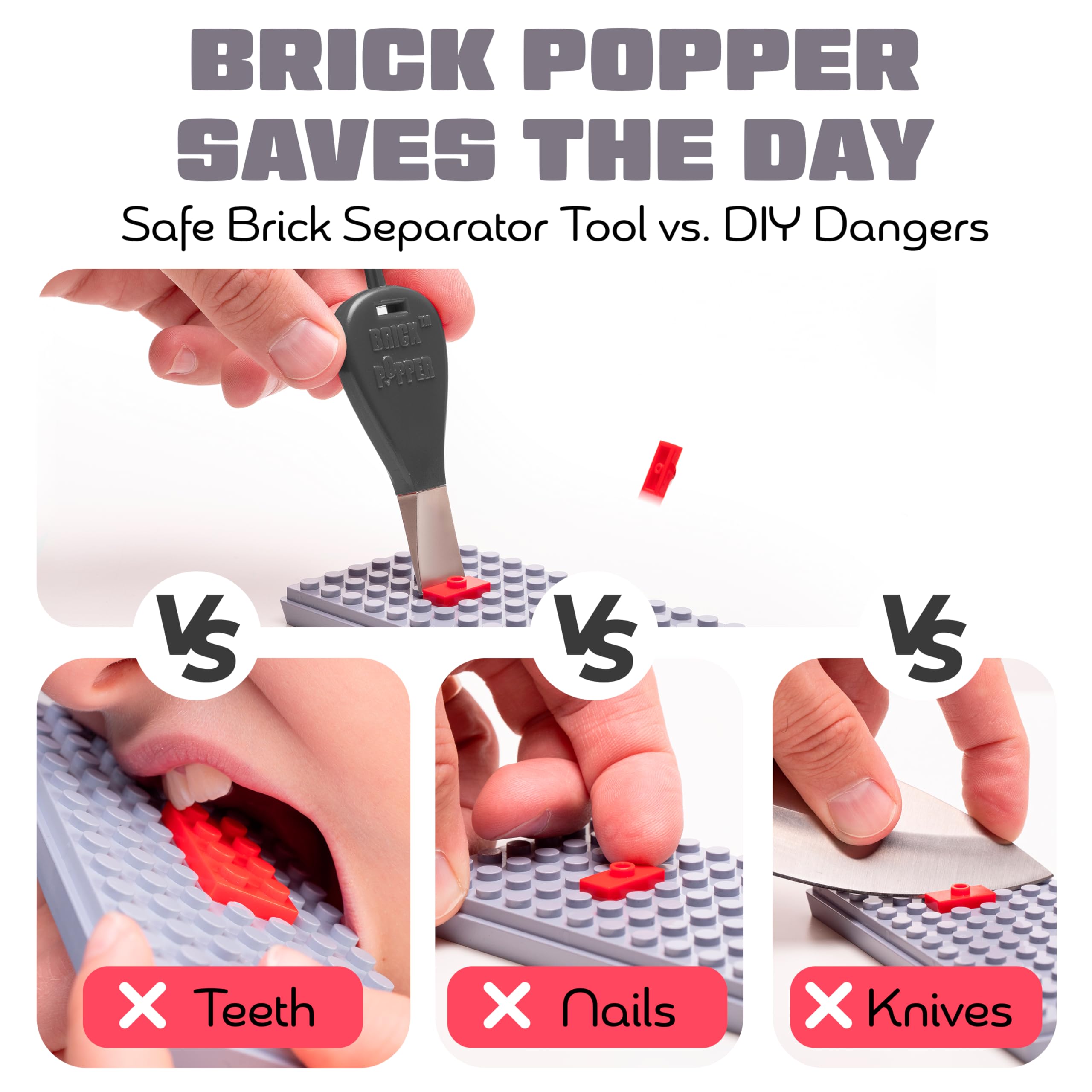 Brick Popper Fast Brick Separator – Safely Remove Stuck Blocks Without Damaging Nails or Pieces