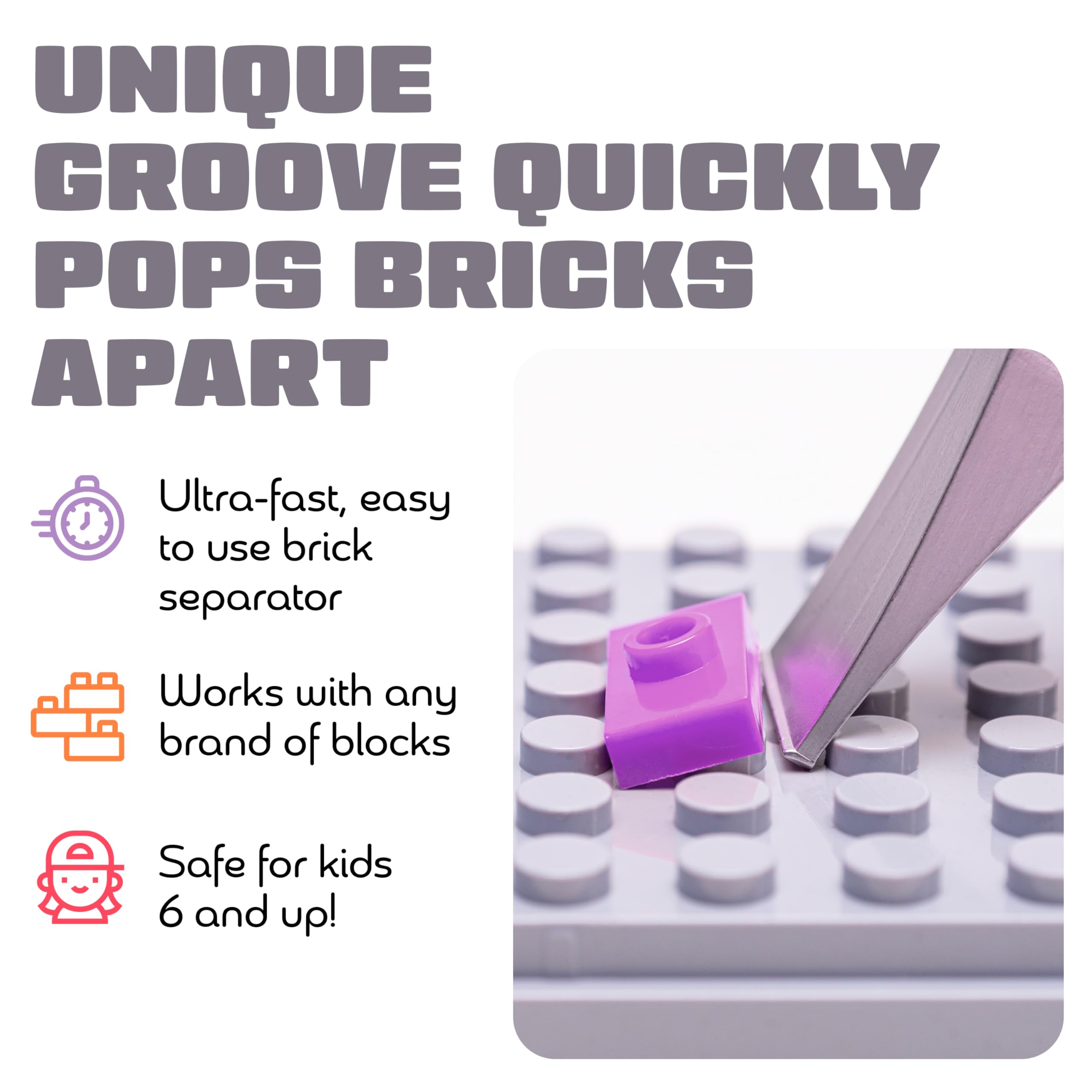 Brick Popper Purple – Fast Brick Separator Tool for Kids & Adults, Universal Fit