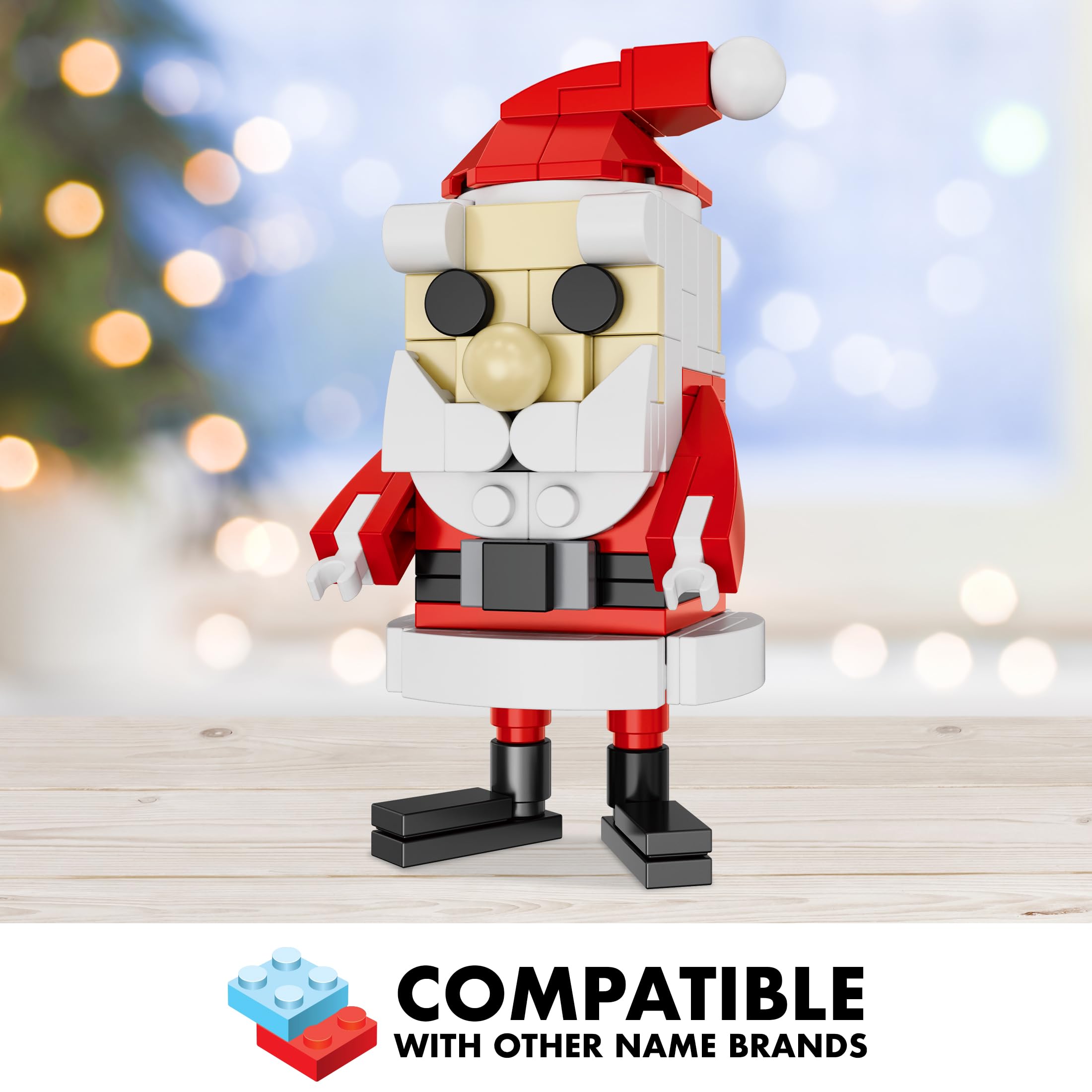 Brickcraft Rudolph Santa Claus Building Kit – 92 Piece Holiday Décor Set for Ages 8+