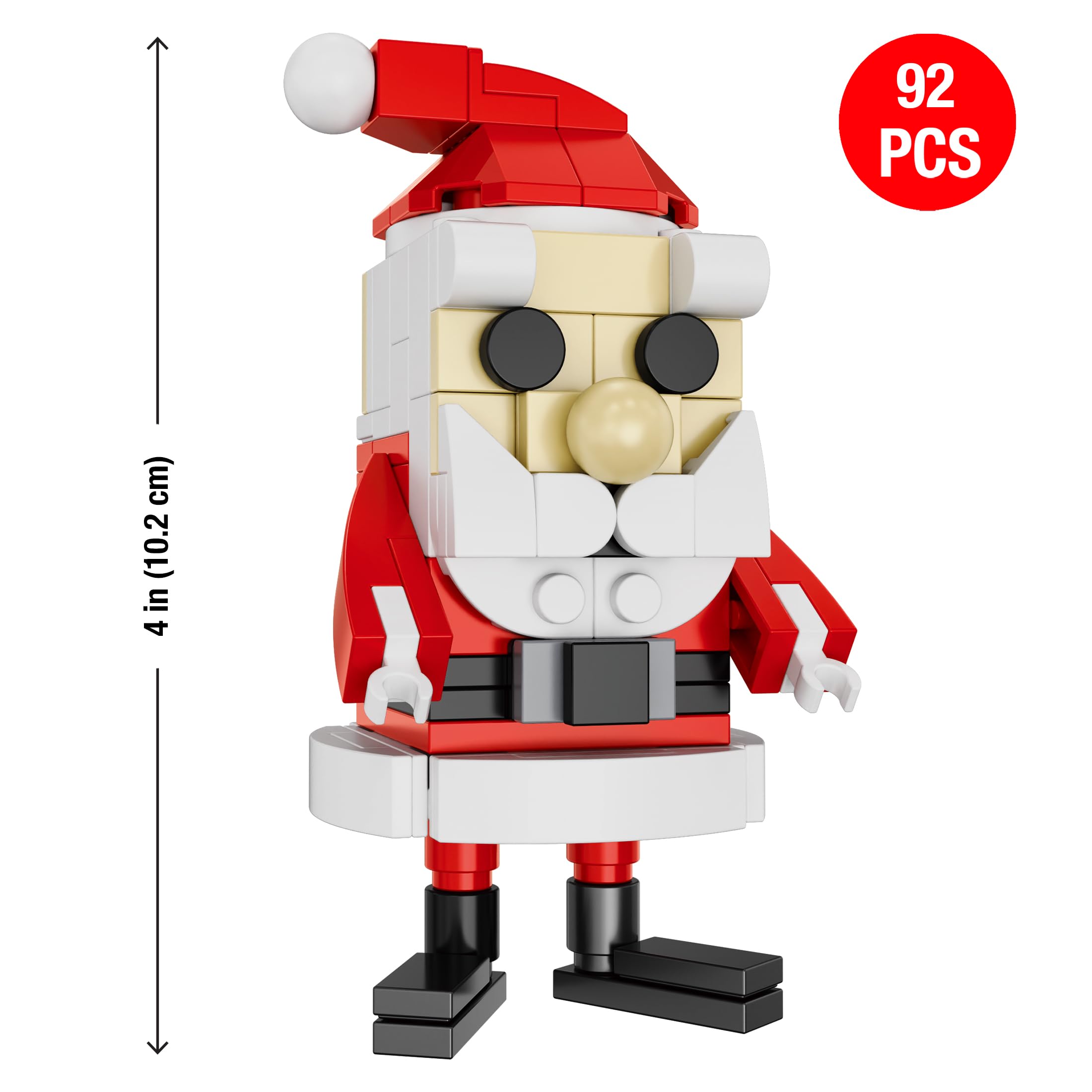 Brickcraft Rudolph Santa Claus Building Kit – 92 Piece Holiday Décor Set for Ages 8+