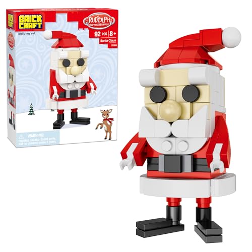 Brickcraft Rudolph Santa Claus Building Kit – 92 Piece Holiday Décor Set for Ages 8+