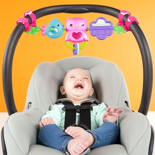 Bright Starts Busy Birdies Carrier Toy Bar - Musical Lights & Activities for Newborns+