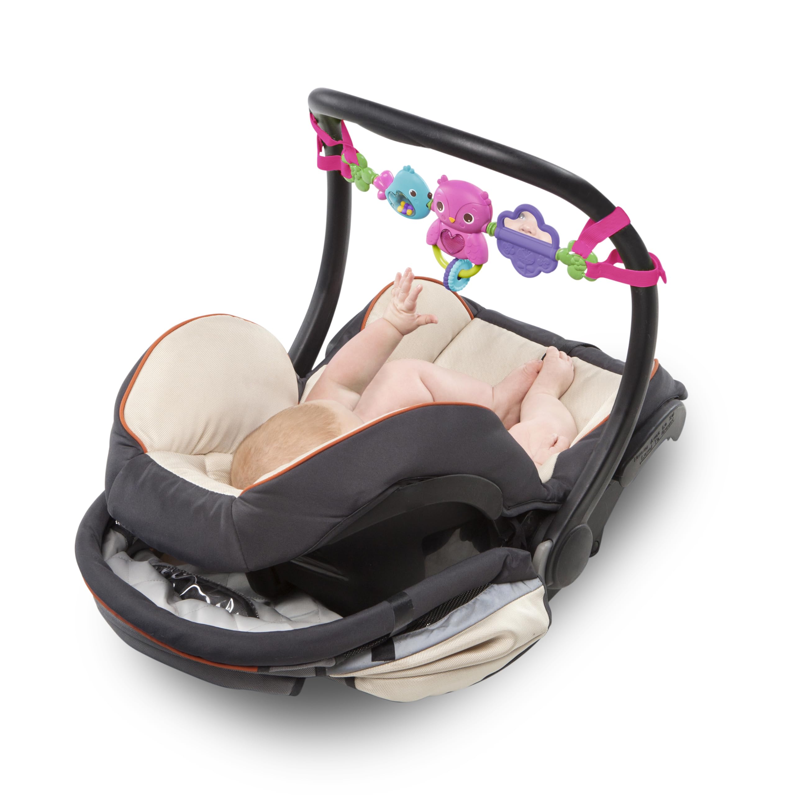 Bright Starts Busy Birdies Carrier Toy Bar - Musical Lights & Activities for Newborns+