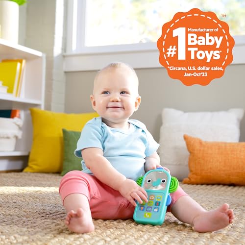 Bright Starts Elephone Baby Phone Toy – Lights, 20+ Sounds & Textured Elephant Ears for 6+ Months