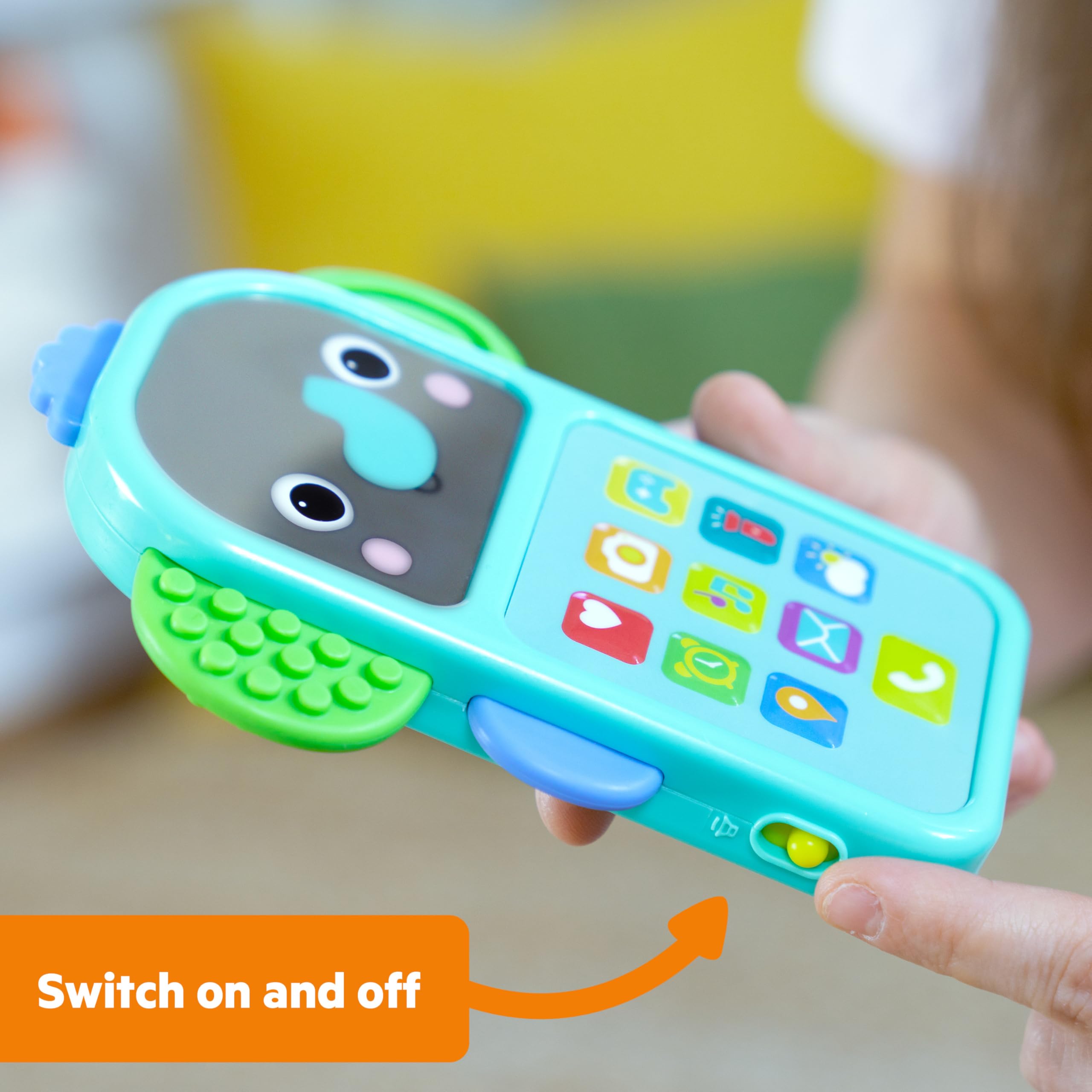 Bright Starts Elephone Baby Phone Toy – Lights, 20+ Sounds & Textured Elephant Ears for 6+ Months