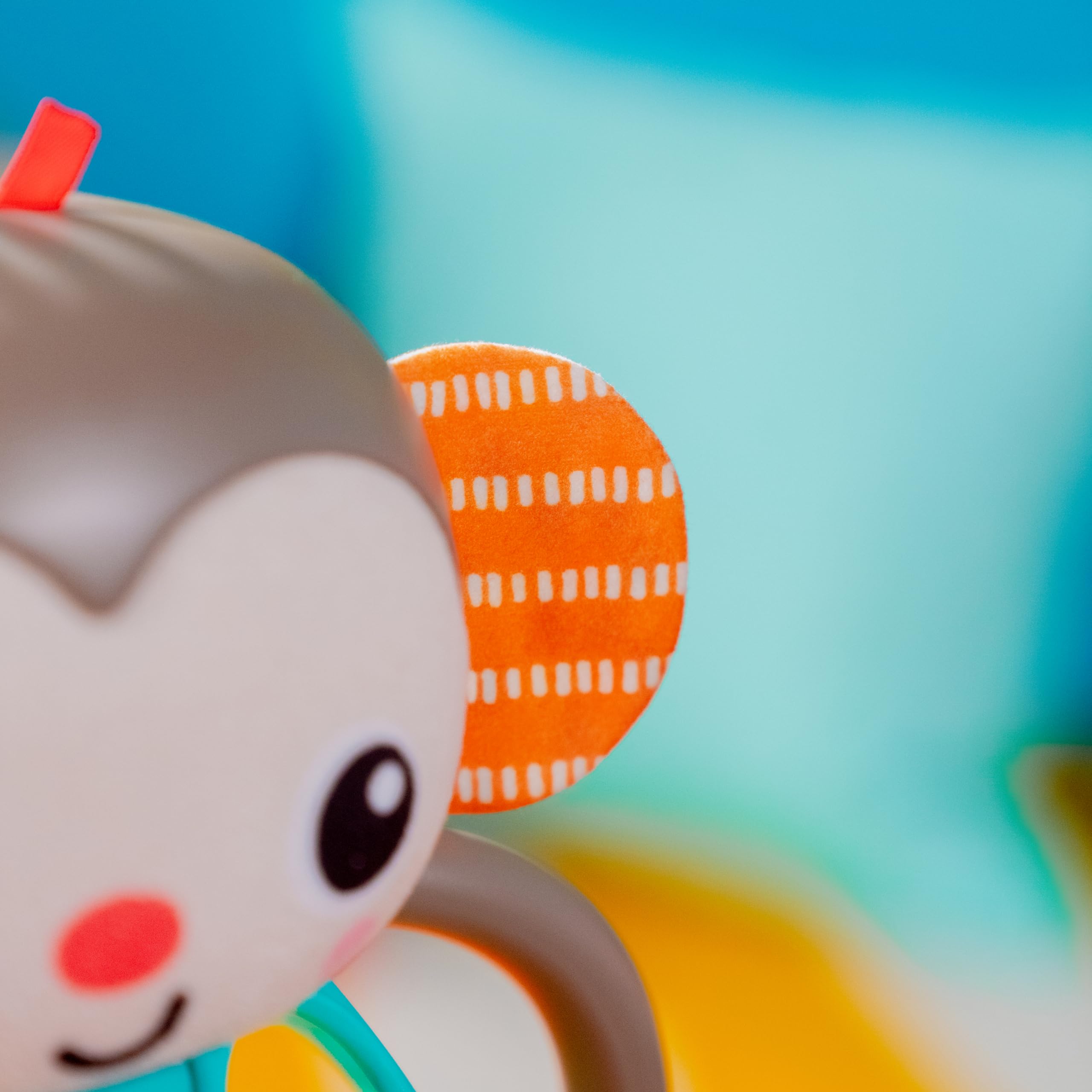 Bright Starts Grab & Giggle Monkey – Light-Up Musical Rattle with Oball for Babies 6 Months+