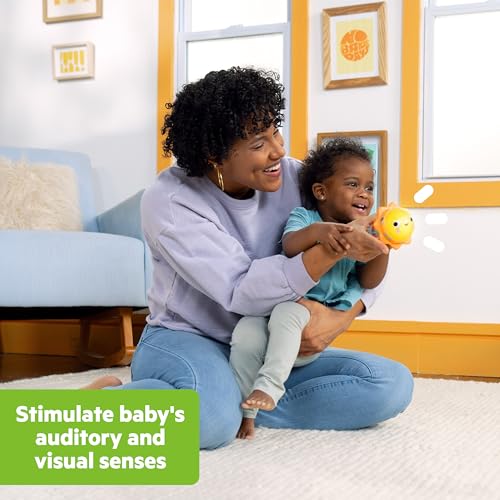 Bright Starts Just for Sun Flashlight Toy – Glowing Dome, Animal Sounds, Rainstick Rattle & Mirror, Ages 6 Months+