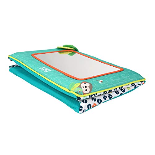 Bright Starts Sit and See Safari Floor Mirror – Tummy Time Toy with Crinkly Leaves, Newborn+