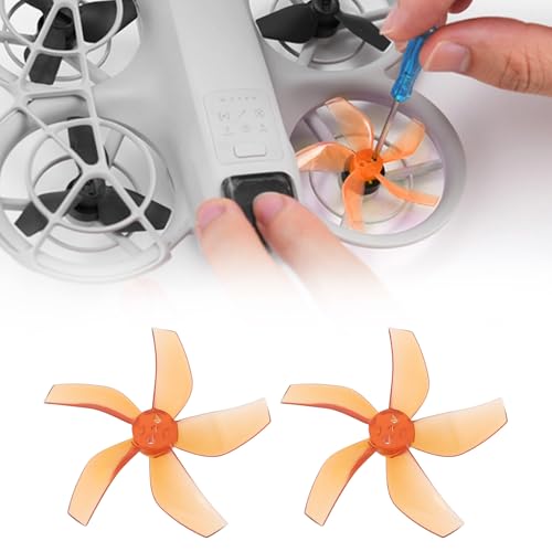 Briny River 5-Blade Propellers for DJI NEO – Orange, Low Noise, Quick Release (4 Pack with Screwdriver)