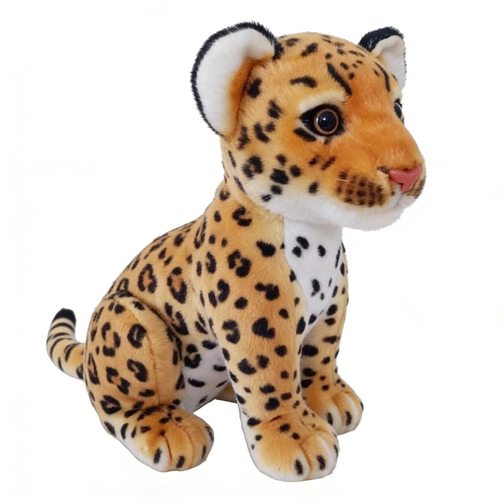 Brown Cheetah Stuffed Animal 8 Inch - Realistic Plush Toy by TUKVESZE