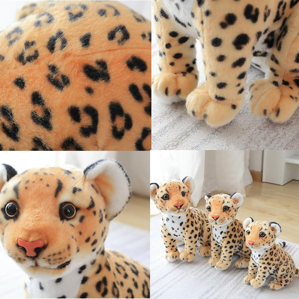 Brown Cheetah Stuffed Animal 8 Inch - Realistic Plush Toy by TUKVESZE
