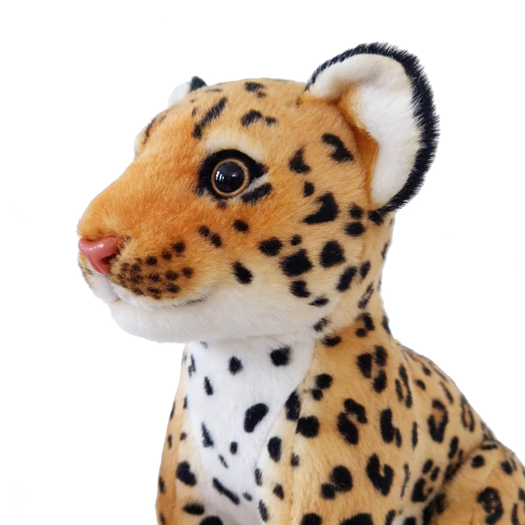 Brown Cheetah Stuffed Animal 8 Inch - Realistic Plush Toy by TUKVESZE