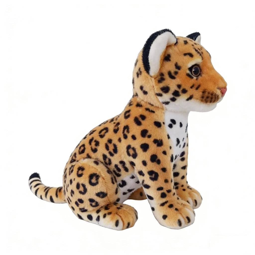 Brown Cheetah Stuffed Animal 8 Inch - Realistic Plush Toy by TUKVESZE