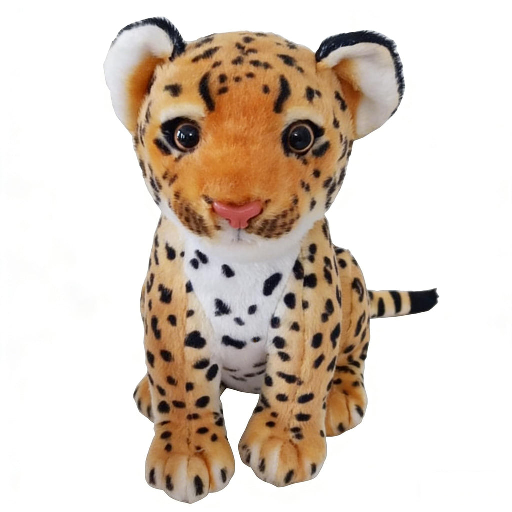Brown Cheetah Stuffed Animal 8 Inch - Realistic Plush Toy by TUKVESZE