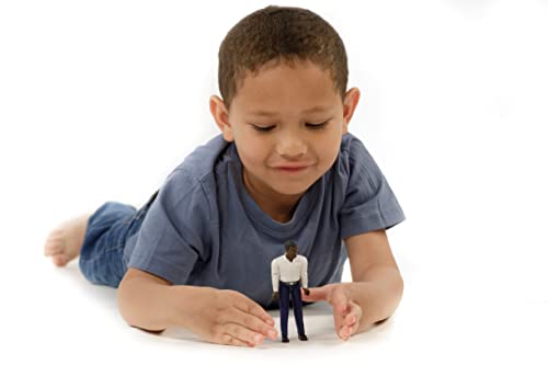 Bruder bworld Man Figure - Dark Skin, Dark Blue Jeans, Realistic Poseable Toy
