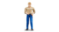 Bruder Man Action Figure - Light Skin, Blue Jeans, 1:16 Scale with Movable Limbs