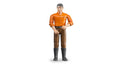 Bruder Man Figure (Light Skin, Brown Jeans) – 1:16 Scale Poseable bworld Figure