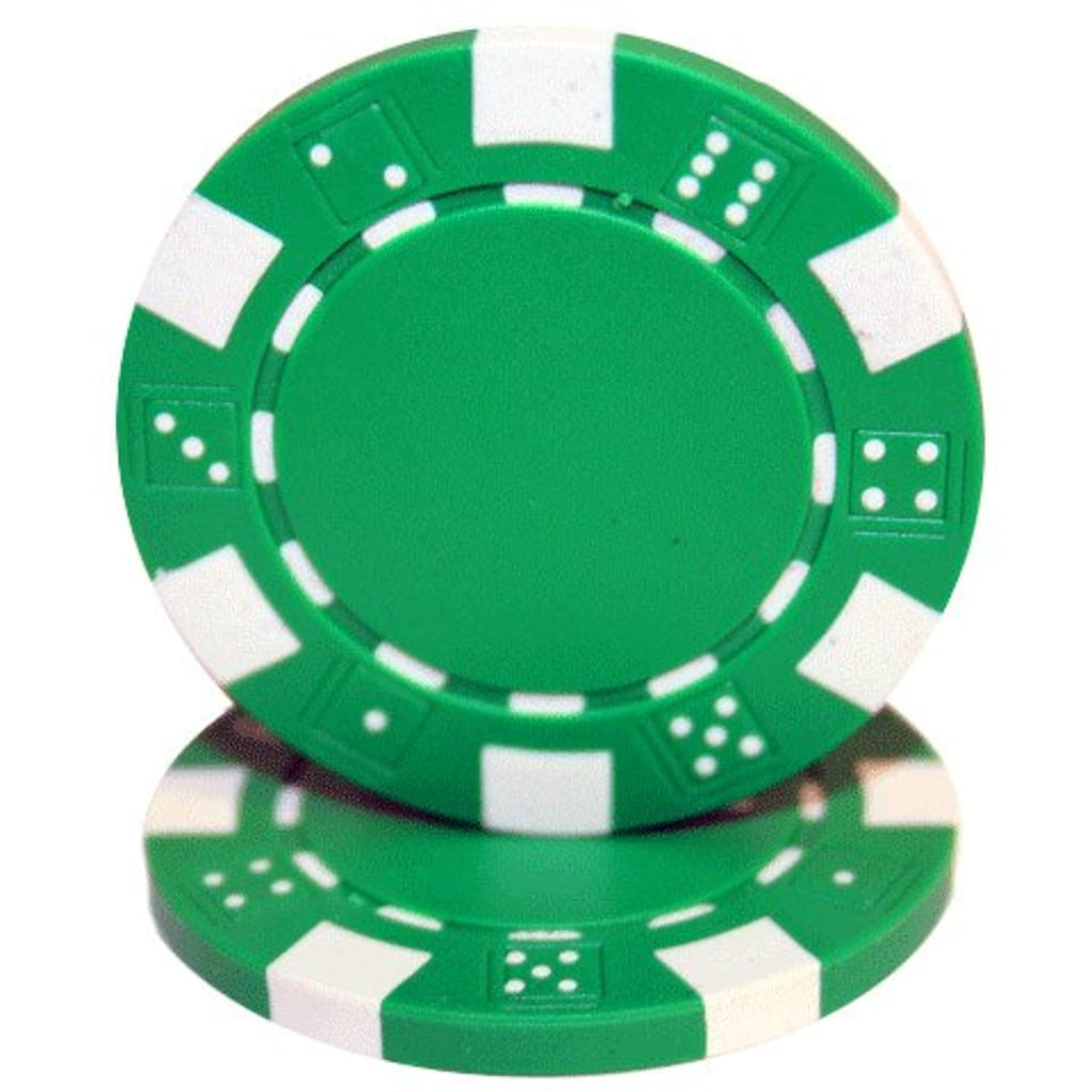 Brybelly 50 Clay Composite Striped Dice Poker Chips – 11.5g Each