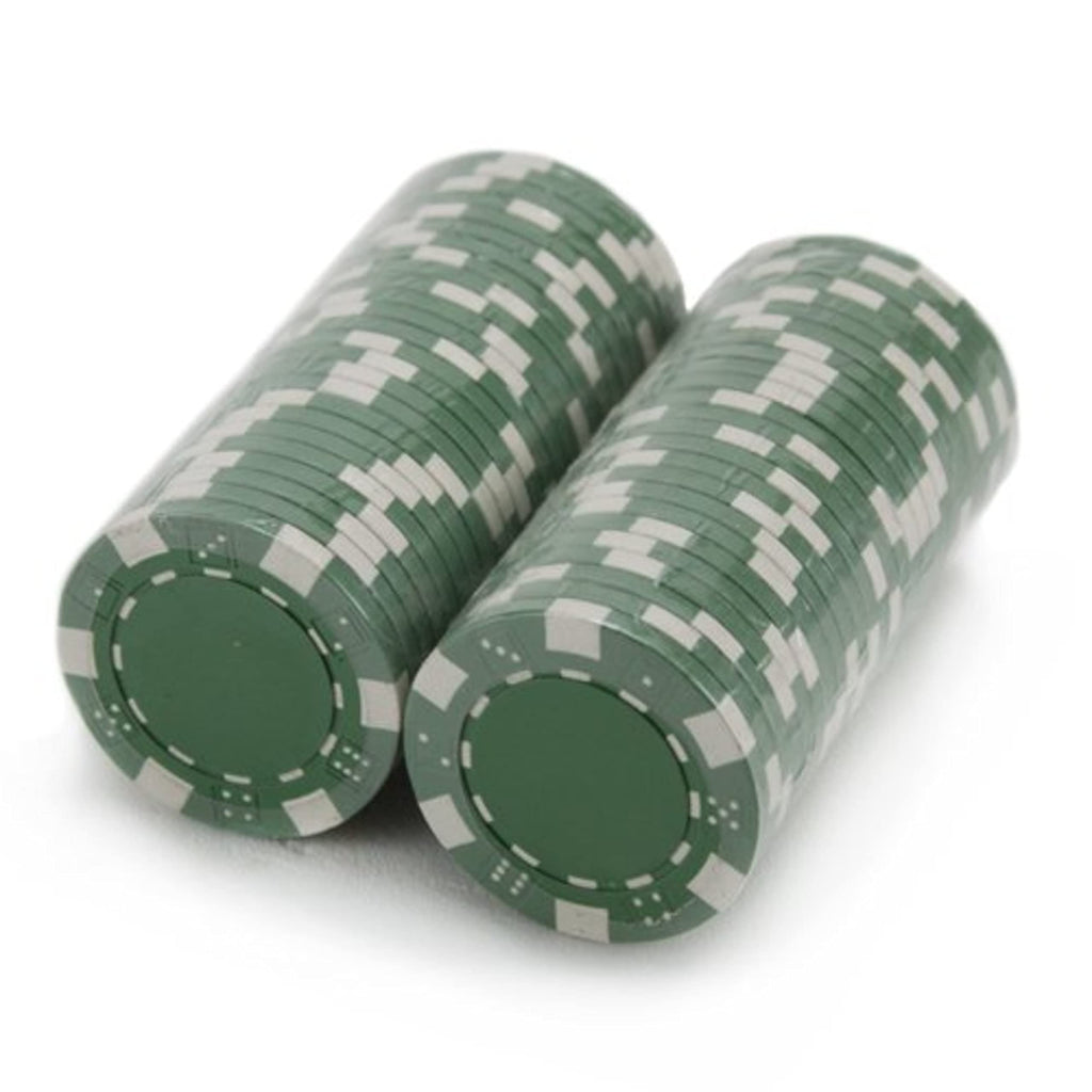 Brybelly 50 Clay Composite Striped Dice Poker Chips – 11.5g Each