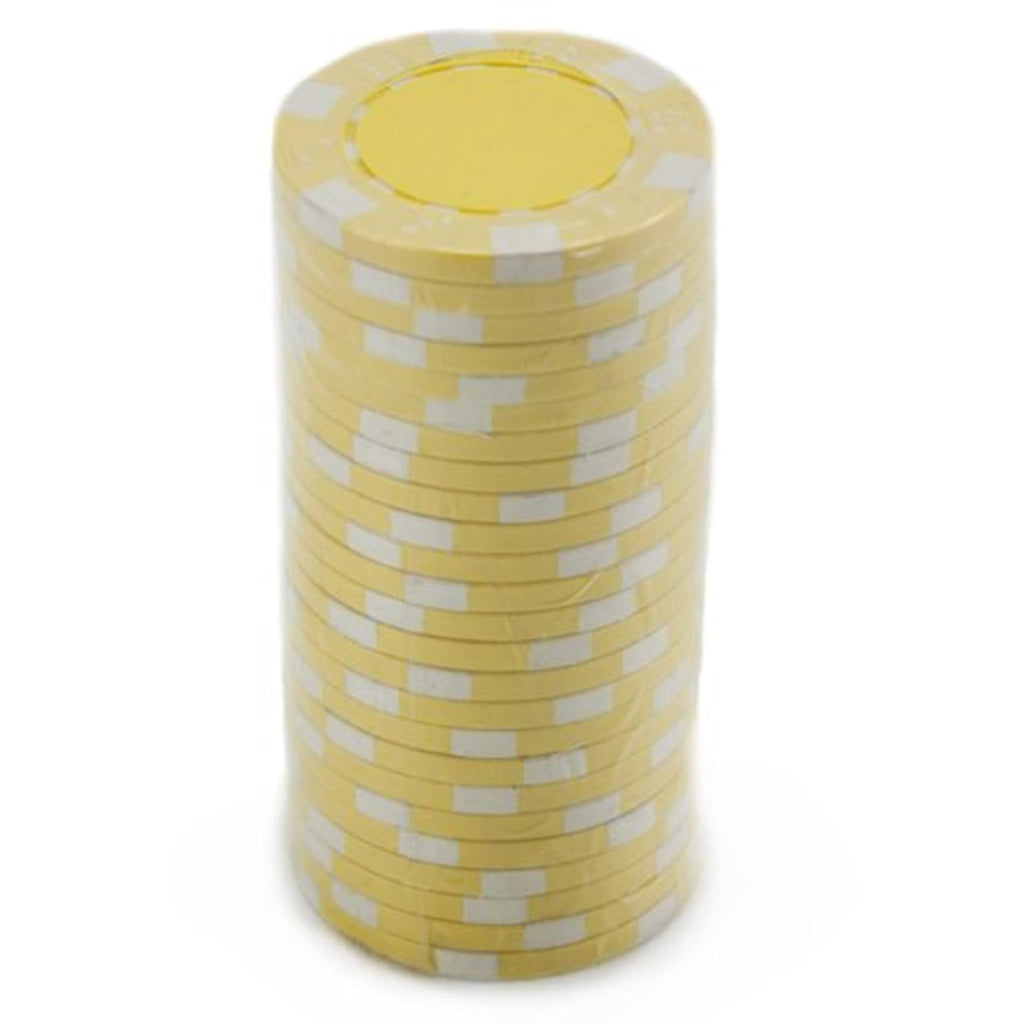 Brybelly 50-Piece Clay Composite Striped Dice Poker Chips – 11.5 Grams Each