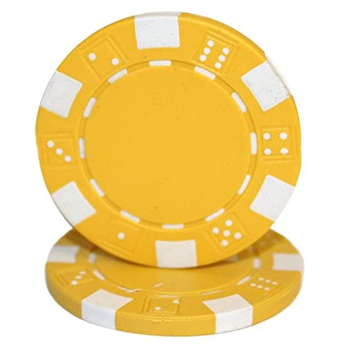 Brybelly 50-Piece Clay Composite Striped Dice Poker Chips – 11.5 Grams Each