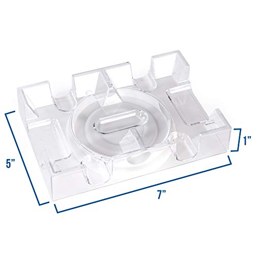 Brybelly Elite Rotating Card Deck Tray – Clear Acrylic Holds 2 Decks, Smooth 360° Spin