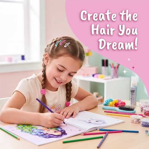 BSCOOL Fashion Design Sketchbook: Create Hairstyles with Stickers & Guides - Activity Book for Kids 5+