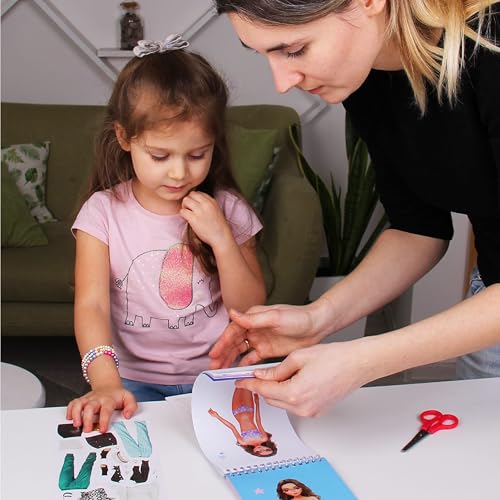 BSCOOL Sticker Dress Up Activity Book for Kids Ages 5+ — Learn Fashion Design with 100+ Stickers and Guides