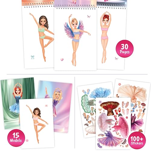 BSCOOL Sticker Dress Up Ballet: 100+ Removable Stickers & Design Guides for Kids Ages 5 and Up