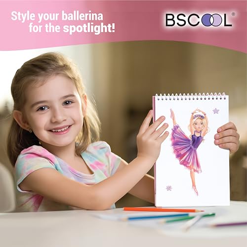 BSCOOL Sticker Dress Up Ballet: 100+ Removable Stickers & Design Guides for Kids Ages 5 and Up