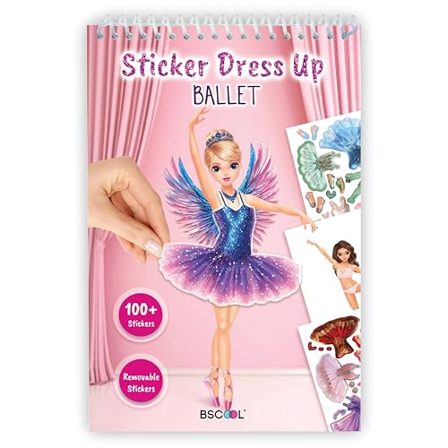 BSCOOL Sticker Dress Up Ballet: 100+ Removable Stickers & Design Guides for Kids Ages 5 and Up