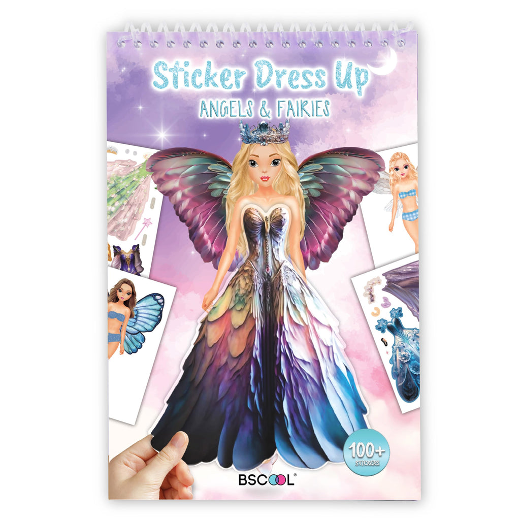 BSCOOL Sticker Dress Up Fairies and Angels – Fashion Activity Book with 100+ Stickers for Kids Ages 5+